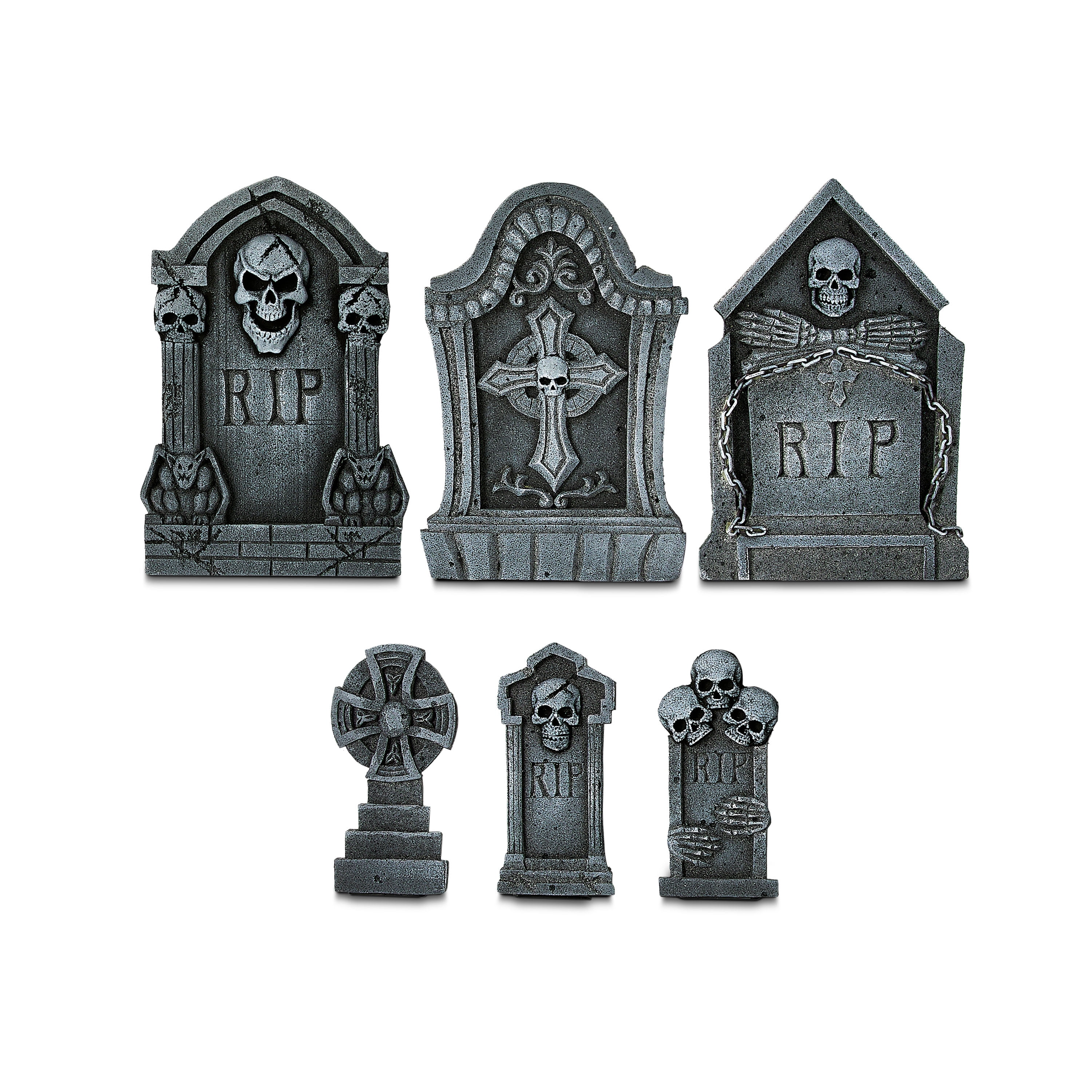 Halloween Foam Tombstone Indoor/Outdoor Decorations, 6 Count, by Way To Celebrate