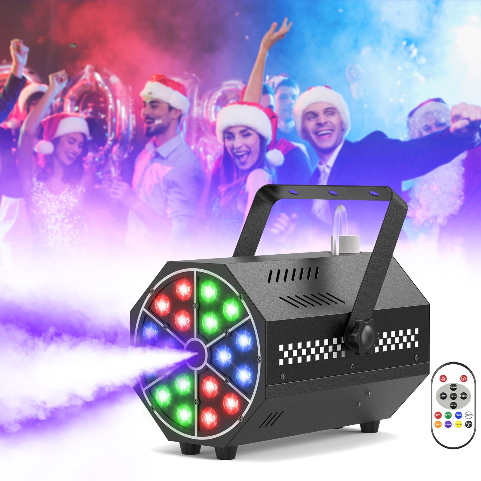 Halloween Fog Machine 1000W 18-LED RGB  with Remote for Halloween Party Wedding