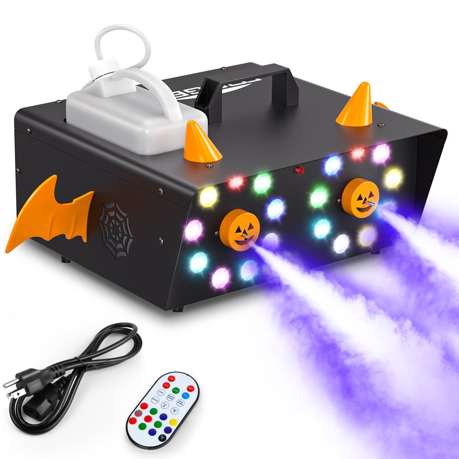 Halloween Fog Machine 1500W with 17 Lighting Effect 18 LED Lights for
