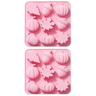 6 Pcs Autumn Candy Molds Maple Leaf Silicone Chocolate Lollipop Baking