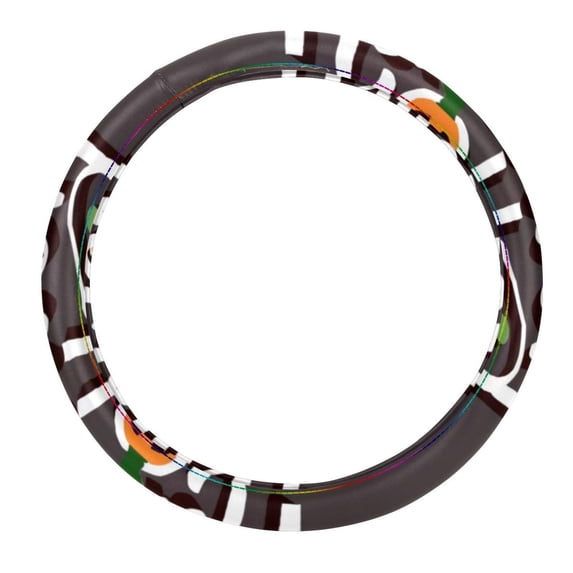 Halloween Font 14.5 Inch Printing PVC Leather Car Wheel Cover Steering Wheel Cover Auto Accessories