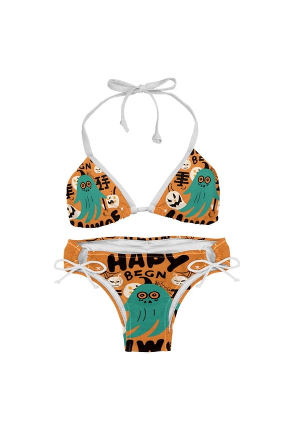 Halloween Font Detachable Sponge Adjustable Strap Bikini Set Two-Pack - Swim Suit Swimsuits One-Piece Swimsuits