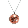 thumbnail image 1 of Halloween Font Glass Circular Pendant Necklace | Stylish Glass Design Pendant Necklaces, 1 of 5