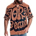 thumbnail image 1 of Halloween Font Men's Short Sleeve Printed Poplin Shirt with Spread Collar Tops - Casual Button Down Summer Beach Shirt for Men and Women, 1 of 6