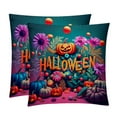 thumbnail image 1 of Halloween Font Pillows Set of 2 | Decorative CoversPillows with Unique Patterns | Available in 16x16, 18x18, and 20x20 Inches | for Home Decor and Gifting | Throw Pillow Accent for Any Room, 1 of 6