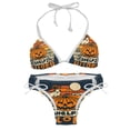 thumbnail image 1 of Halloween Font Swimsuit Bikini Set with Detachable Sponge and Adjustable Strap, Two-Pack for Swimming Pool and Beach Parties, 1 of 6