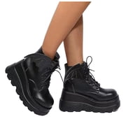 Black Wedge Platform Boots