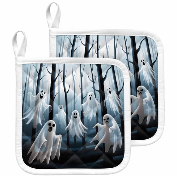 Halloween Forest Horror Ghost Kitchen Potholder Heat-proof Pot Holders ...