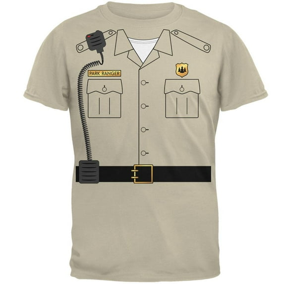 Halloween Forest Park Ranger Costume Mens T Shirt Sand SM