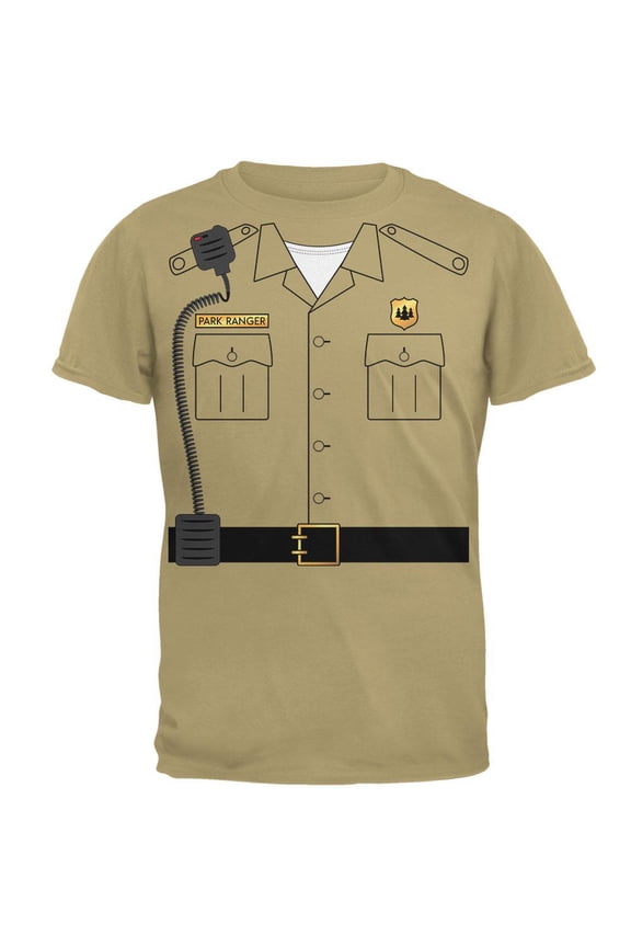 Halloween Forest Park Ranger Costume Mens T Shirt Tan LG