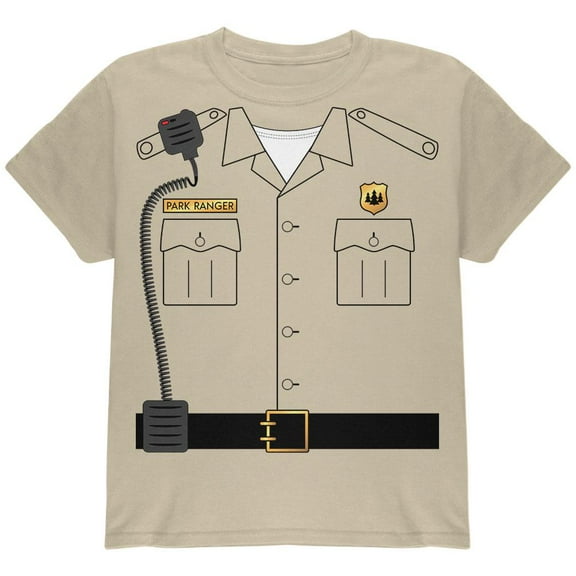Halloween Forest Park Ranger Costume Youth T Shirt Sand YMD