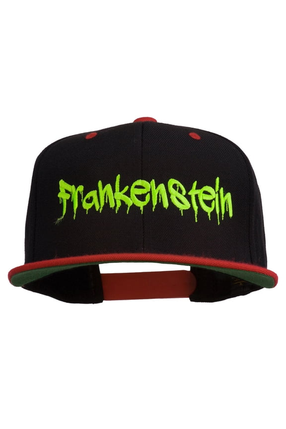 Halloween Frankenstein Embroidered Snapback Cap - Black Red OSFM
