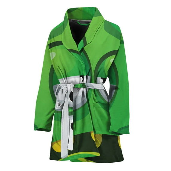 Halloween Frankenstein Face Women Bathrobe One Size Univeral Fits, Halloween Decorative Fashion Lightweight Plush Fleece Long Robe For Women