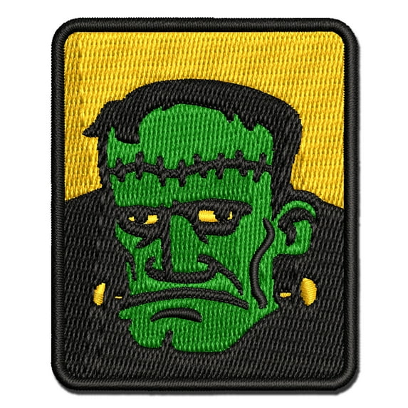 Halloween Frankenstein Monster Applique Multi-Color Embroidered Hook & Loop Patch - 2.0 Inch Mini