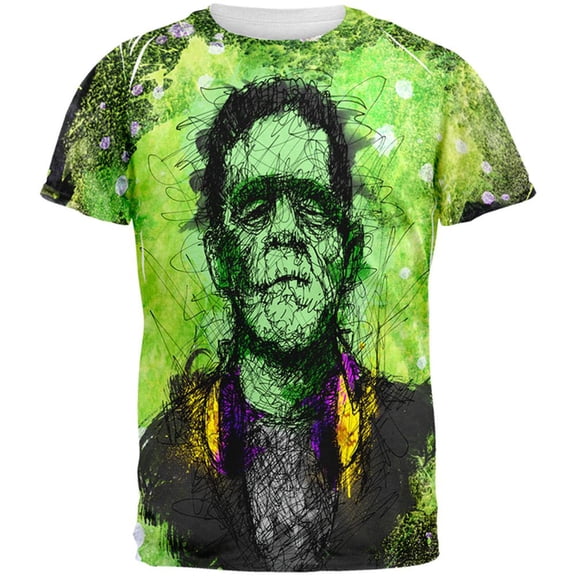Halloween Frankenstein Raver Horror Movie Monster All Over Mens T Shirt Multi SM
