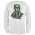 thumbnail image 1 of Halloween Frankenstein Raver Horror Movie Monster Mens Long Sleeve T Shirt White SM, 1 of 1