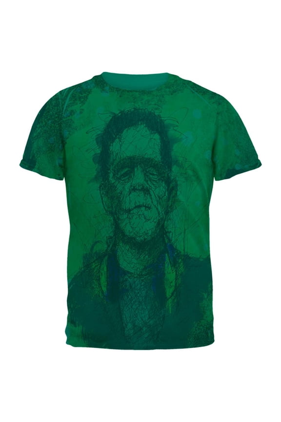 Halloween Frankenstein Raver Horror Movie Monster Mens T Shirt Jade Dome LG