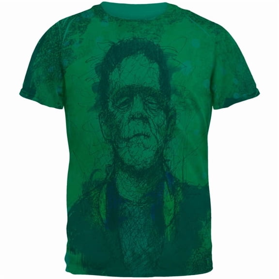 Halloween Frankenstein Raver Horror Movie Monster All Over Mens Costume T Shirt