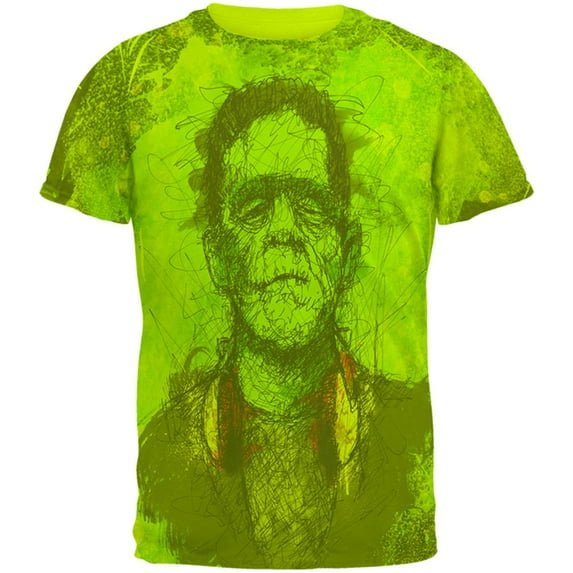 Halloween Frankenstein Raver Horror Movie Monster Mens T Shirt