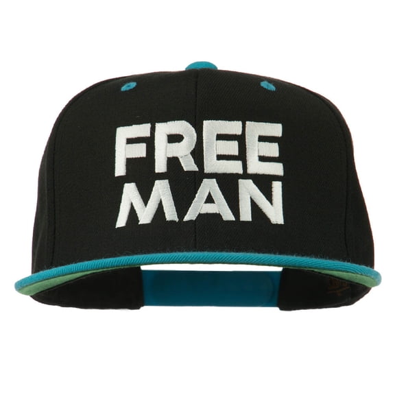 Halloween Freeman Embroidered Snapback Cap - Black Teal OSFM