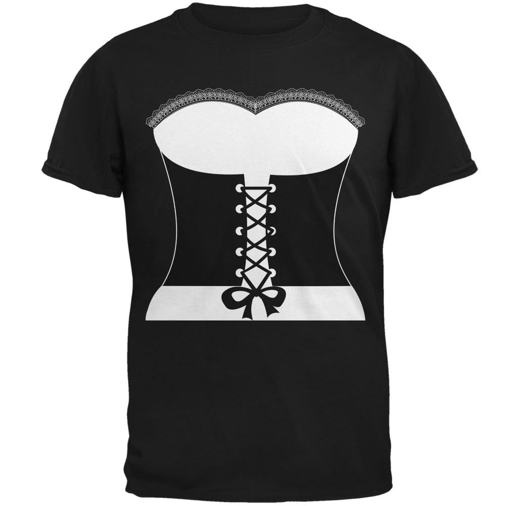 Halloween French Maid Costume Mens T Shirt Black 3XLG