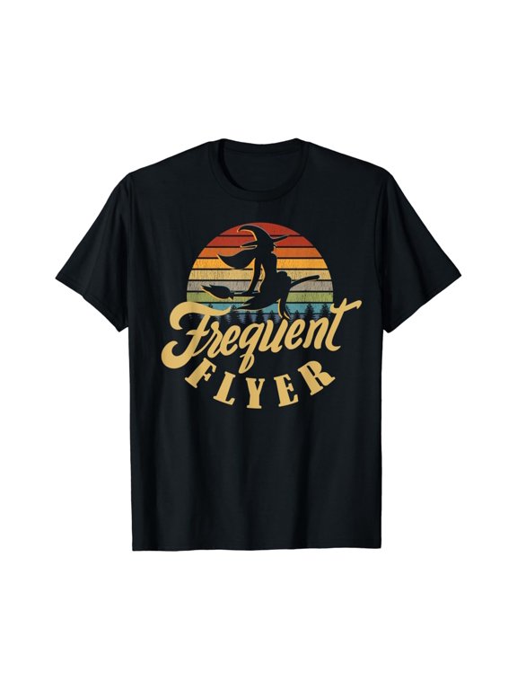 Halloween Frequent Flyer Witch Witches Costume Retro Vintage Holiday T-Shirt, Size S-5XL