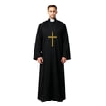 thumbnail image 1 of Halloween Friar Costume Robe For Adults With Hooded Design And Cross Prop For Cosplay Parties, Costume Contests, Stage Performances, Theme Events And Holiday Gatherings For Men And Women, 1 of 5