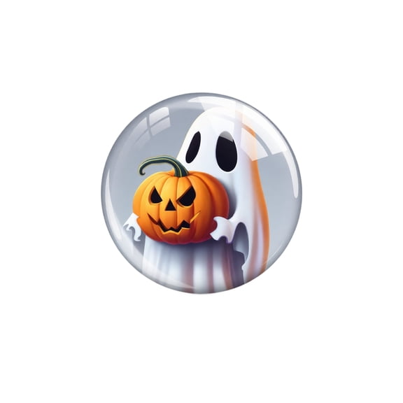Halloween Fridge Magnets 10 Pack, Round Cute Ghost & Jack-O-Lantern Magnets for Kitchen, Office, and Halloween Decorations
