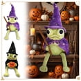thumbnail image 1 of Halloween Frog Toy, Soft Cuddly Witch Stuffed Doll with Magic Wand, Adorable Collectible Gift for Kids and Fall Home Decoration, 1 of 5