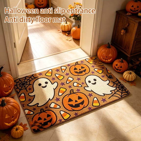 Halloween Front Door Decor 24 Inch Cute Ghost Decor for Indoor Outdoor Fall Front Porch Decor Seasonal Home Decoration, 1 Pack