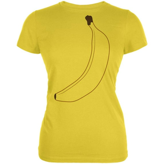 Halloween Fruit Banana Costume Juniors Soft T Shirt Bright Yellow MD