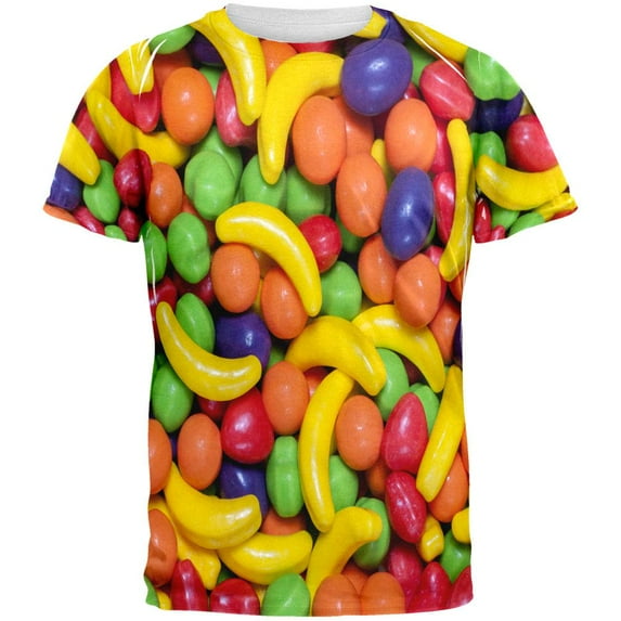 Halloween Fruit Candy All Over Adult T-Shirt - Small