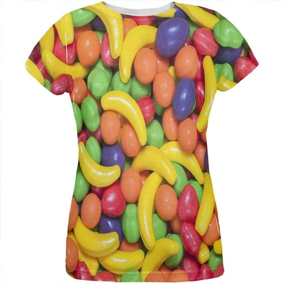 Halloween Fruit Candy All Over Womens T Shirt Multi SM