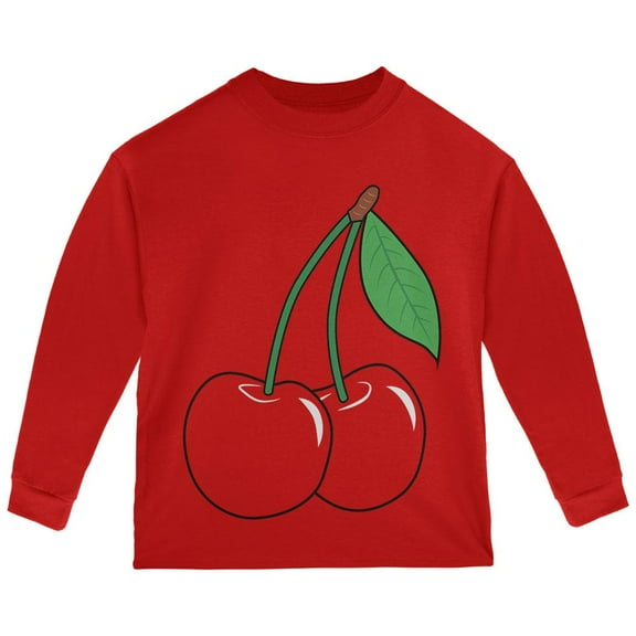 Halloween Fruit Cherry Costume Toddler Long Sleeve T Shirt Red 2T