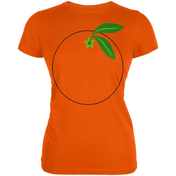 Halloween Fruit Orange Costume Juniors Soft T Shirt Orange X-LG