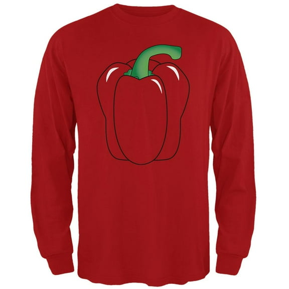 Halloween Fruit Vegetable Bell Pepper Costume Mens Long Sleeve T Shirt Red 3X-LG