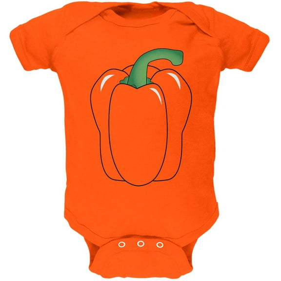 Halloween Fruit Vegetable Bell Pepper Costume Soft Baby One Piece Orange 3-6 M