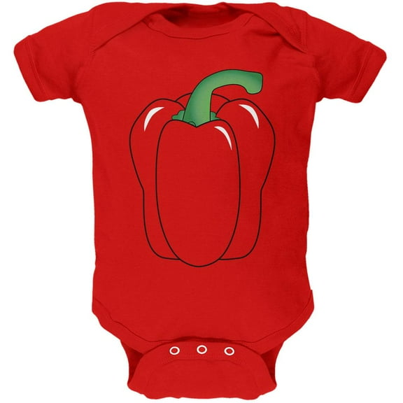Halloween Fruit Vegetable Bell Pepper Costume Soft Baby One Piece Red 3-6 M