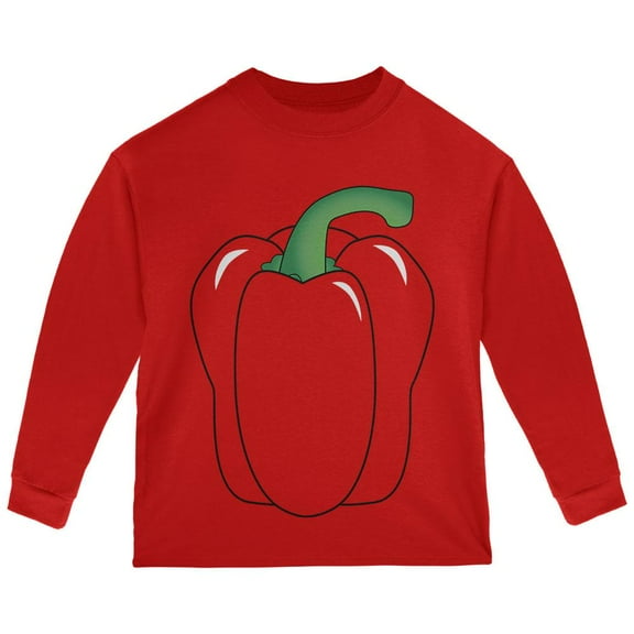 Halloween Fruit Vegetable Bell Pepper Costume Toddler Long Sleeve T Shirt Red 2T