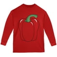 thumbnail image 1 of Halloween Fruit Vegetable Bell Pepper Costume Youth Long Sleeve T Shirt Red YSM, 1 of 2