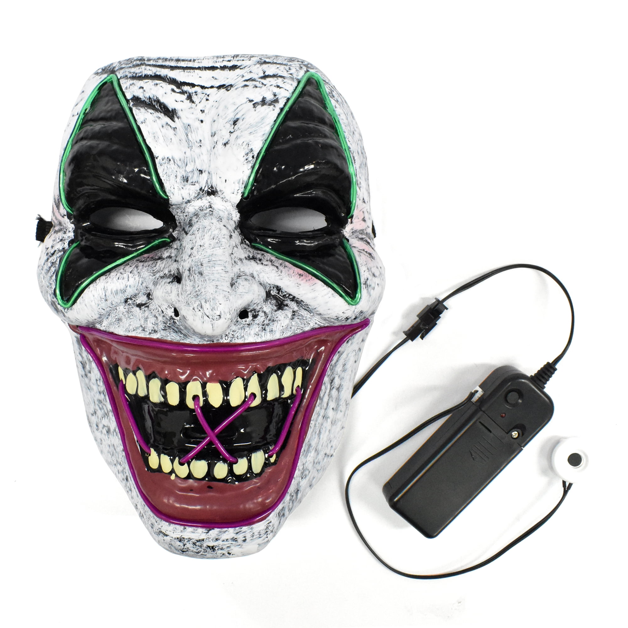 Halloween Full Face Plastic LED Clown Mask, By Way To Celebrate