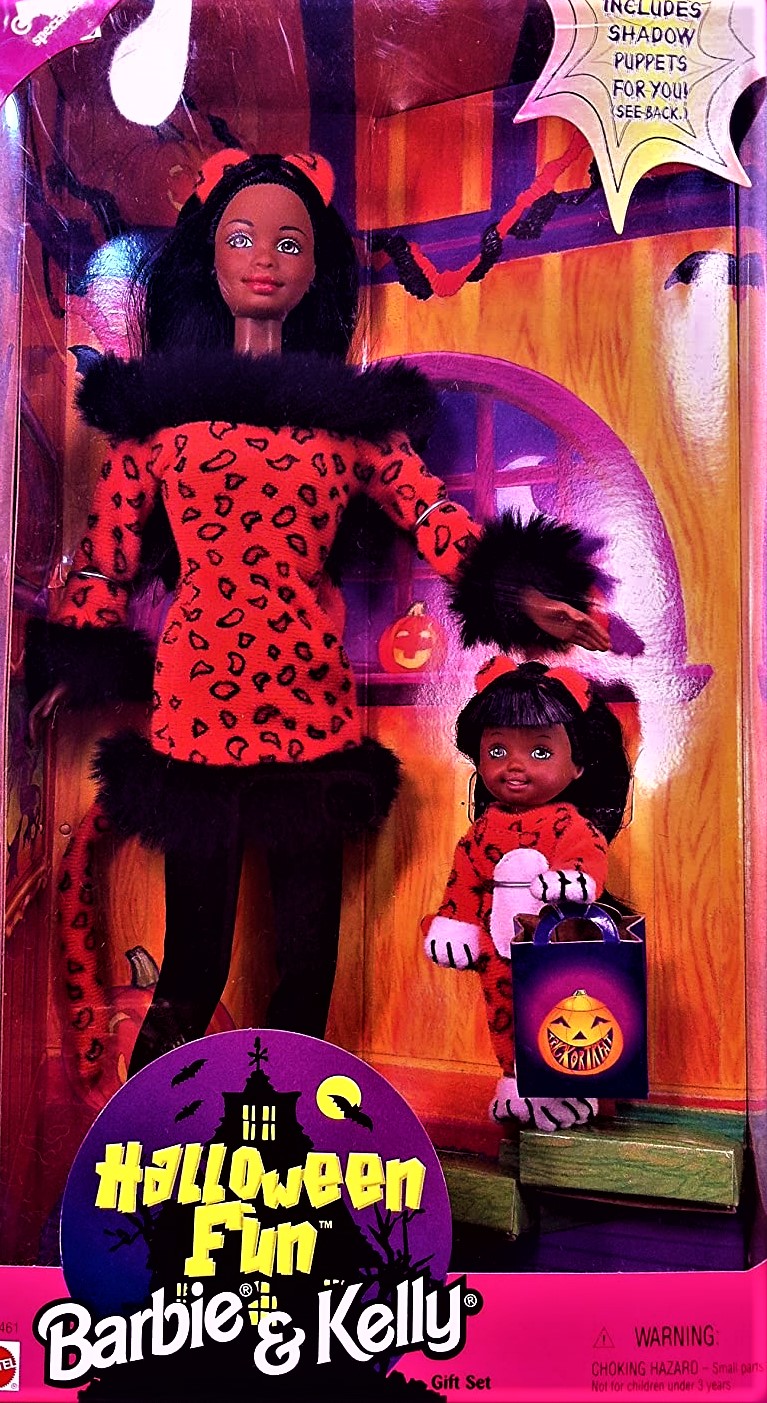 Halloween Fun African American Barbie & Kelly Dolls Gift Set 1998 Mattel  #23461