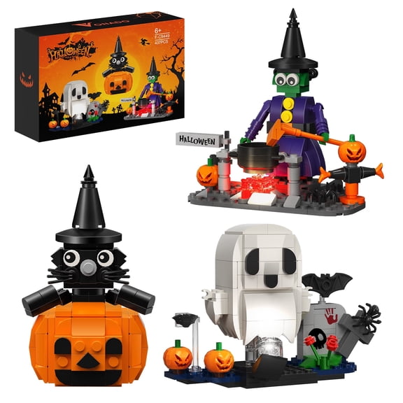 Halloween Fun Pumpkin Ghost Building Blocks Set Cute Trick Brickheadz Bricks Toys For Children Kid Fans Christmas Gifts