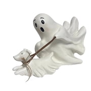 Cartoon Ghostly and Dog Resins Figure Sculpture Halloween Creative Figurine Ornament for Living Room Desktop Decoration