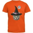 thumbnail image 1 of Halloween Funny Cat Witch Orange Youth T-Shirt - Small(6/8), 1 of 1