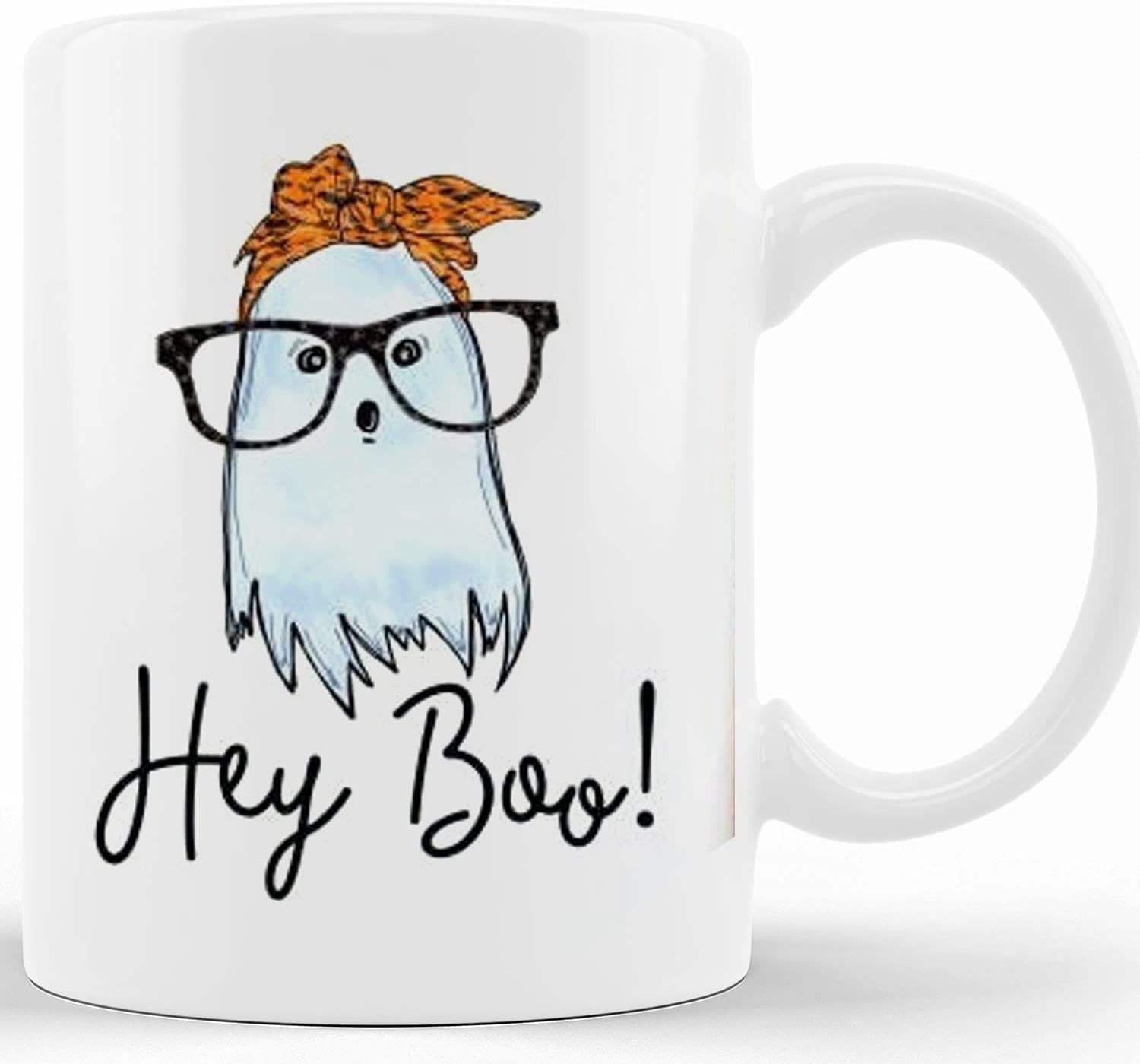 Halloween Funny Ghost Coffee Mug, Hey Boo Ghostie Mug, Boo Ghost Cup ...