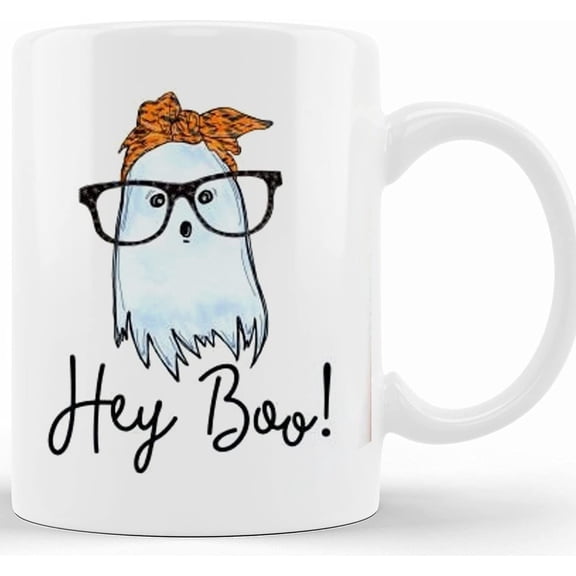 Halloween Funny Ghost Coffee Mug, Hey Boo Ghostie Mug, Boo Ghost Cup, Pumpkin Mug, Ghost Halloween Mug, Funny Cute Spooky Halloween Mugs Fall Gifts Hallowen Pumpkins Mugs, Multi 5