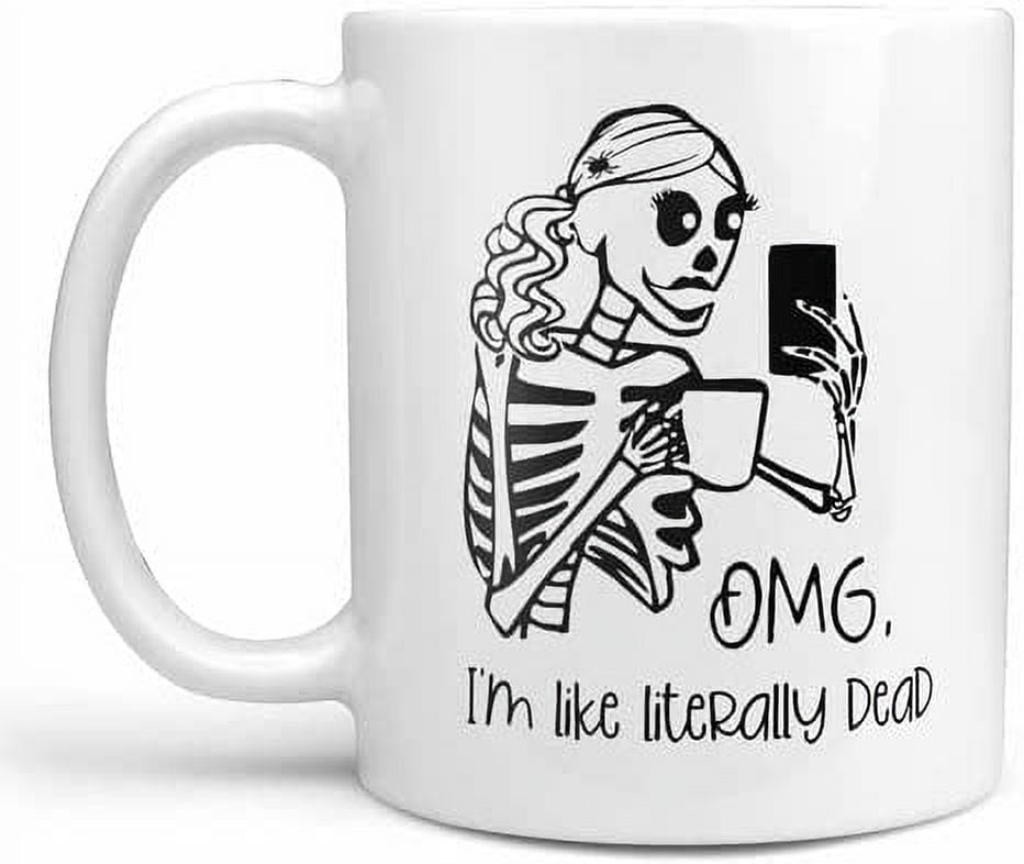 Halloween Funny Ghost Coffee Mug, I'm Like Literally Dead Mug, Boo