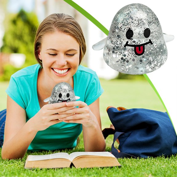 Halloween Funny Ghost Squeeze Toy for Adults Party, Soft Pinch Decompression Stress Ball for Anxiety, Spooky Sensory Fidget for Halloween Celebrations Gifts