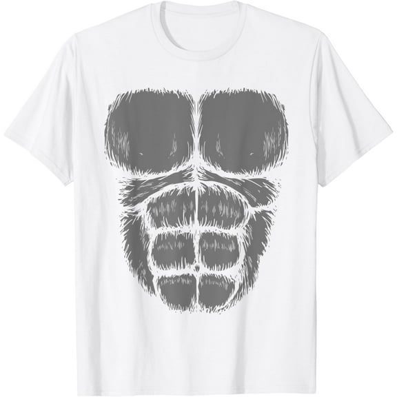 Halloween Funny Gorilla Monkey Belly Chest Costume T-Shirt